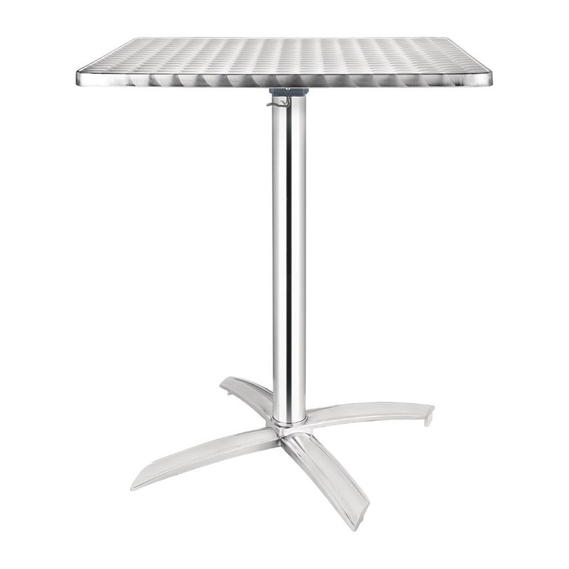 Table bistro carrée pliable 600x600mm - inox